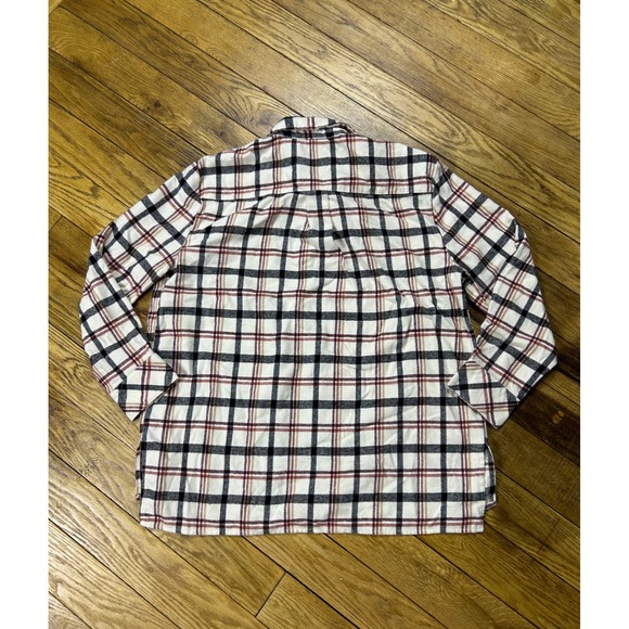 Hester & Orchard Flannel Shirt Plaid Long Sleeve‎ White Black Red Casual Womens - Picture 2 of 3